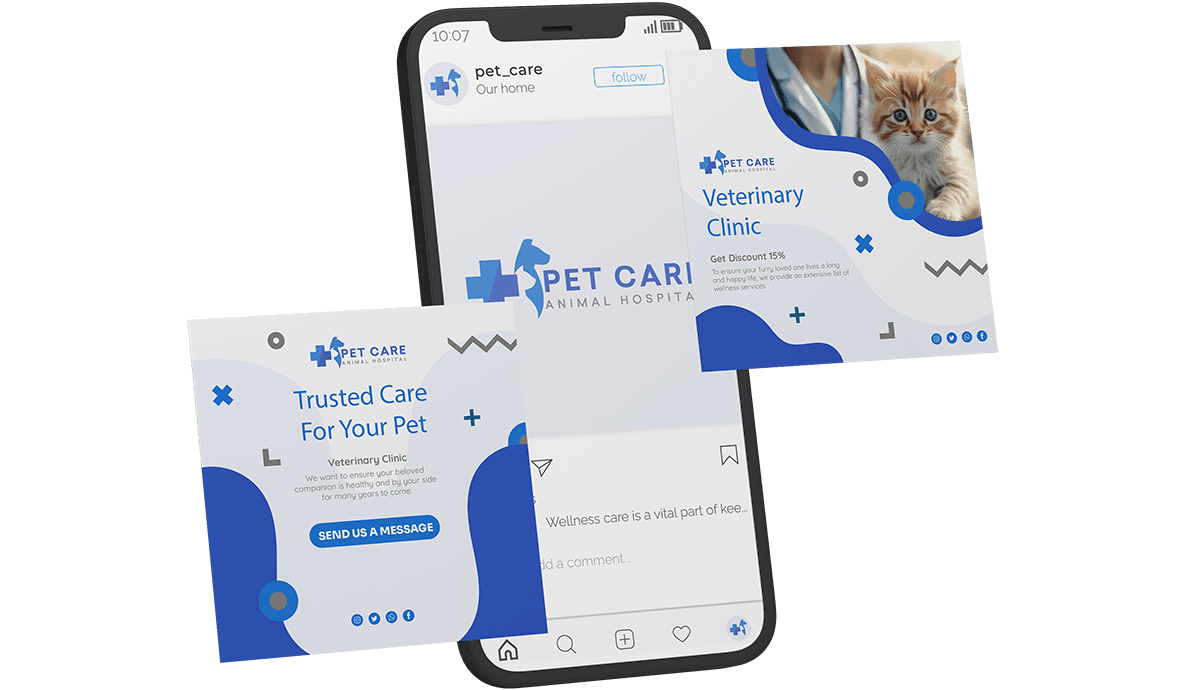 instagram pet care posts smartphone
